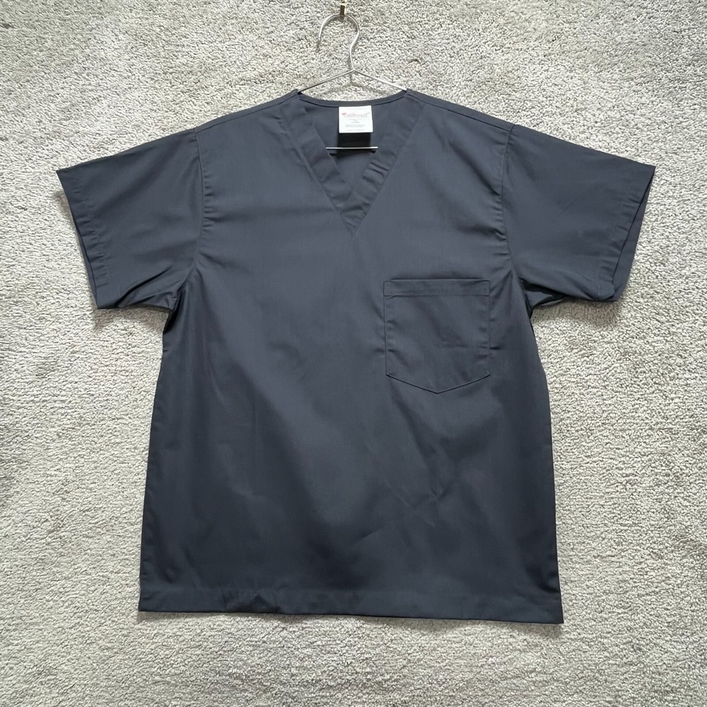 Lot of 4 AllHeart Scrub‎ Top Shirt Unisex Small Blue Pocket Short Sleeve Uniform